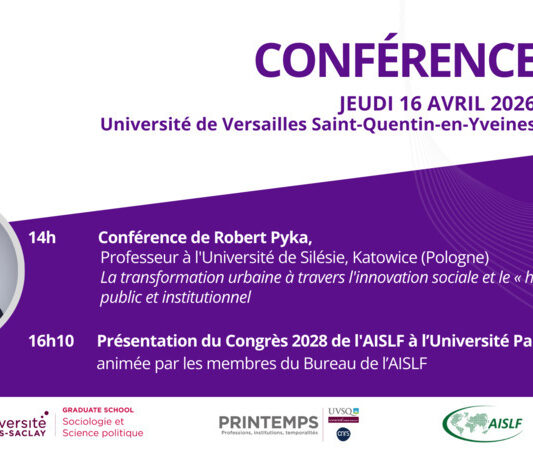 Conférence de Robert Pyka, professeur à l&rsquo;Université de Silésie, Katowice (Pologne) et présentation du Congrès de l&rsquo;AISLF 2028