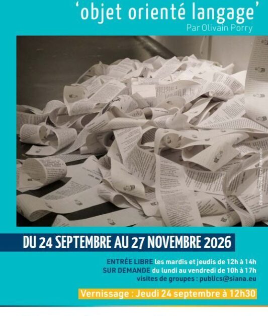 EXPOSITION « OBJET ORIENTE LANGAGE » D’OLIVAIN PORRY